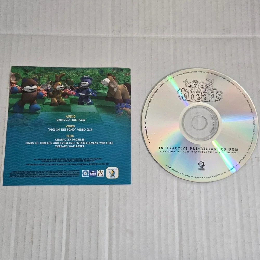 Threads Interactive Pre Release CD ROM 2000 Everland Vintage‎ Software (CIB)
